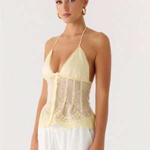 PEPPERMAYO EMBROIDERY YELLOW TOP HALTEL